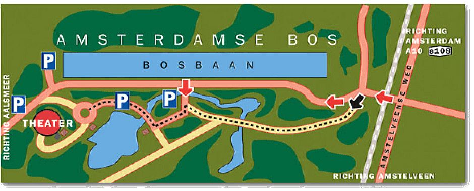 Routebeschrijving naar het BosHuis in het Amsterdamse Bos